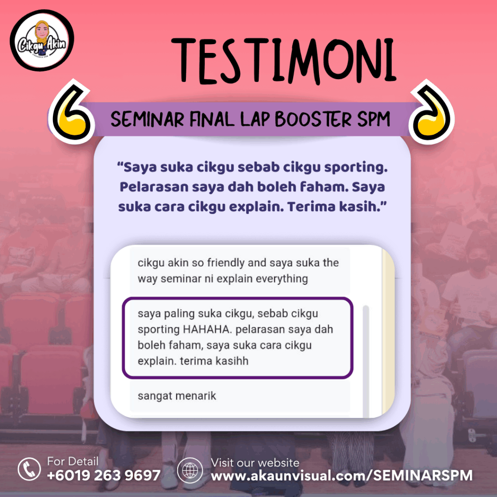 Feedback Seminar SPM Prinsip Akaun Cikgu Akin SPMFlix CMN Academy