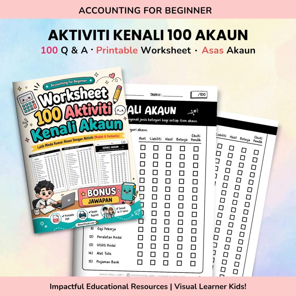 100 Aktiviti Kenali Akaun Worksheet | Tingkatan 4